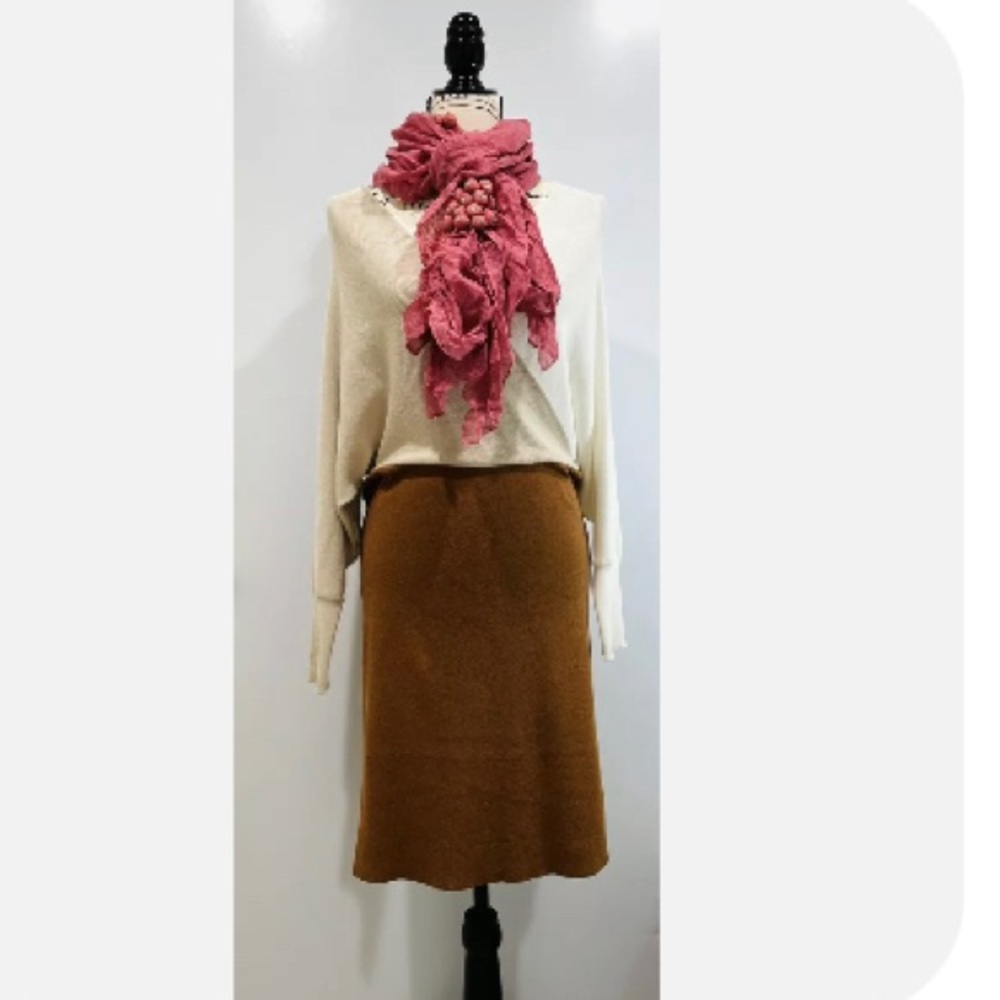 Women's Almost Famous Ivory Mocha Late Sweater Color Block Dress